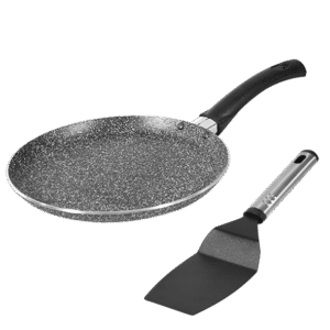 Cookium Granite Non-Stick Crepe Pan – Stone Effect Finish, Circa 21 cm (8.3″)