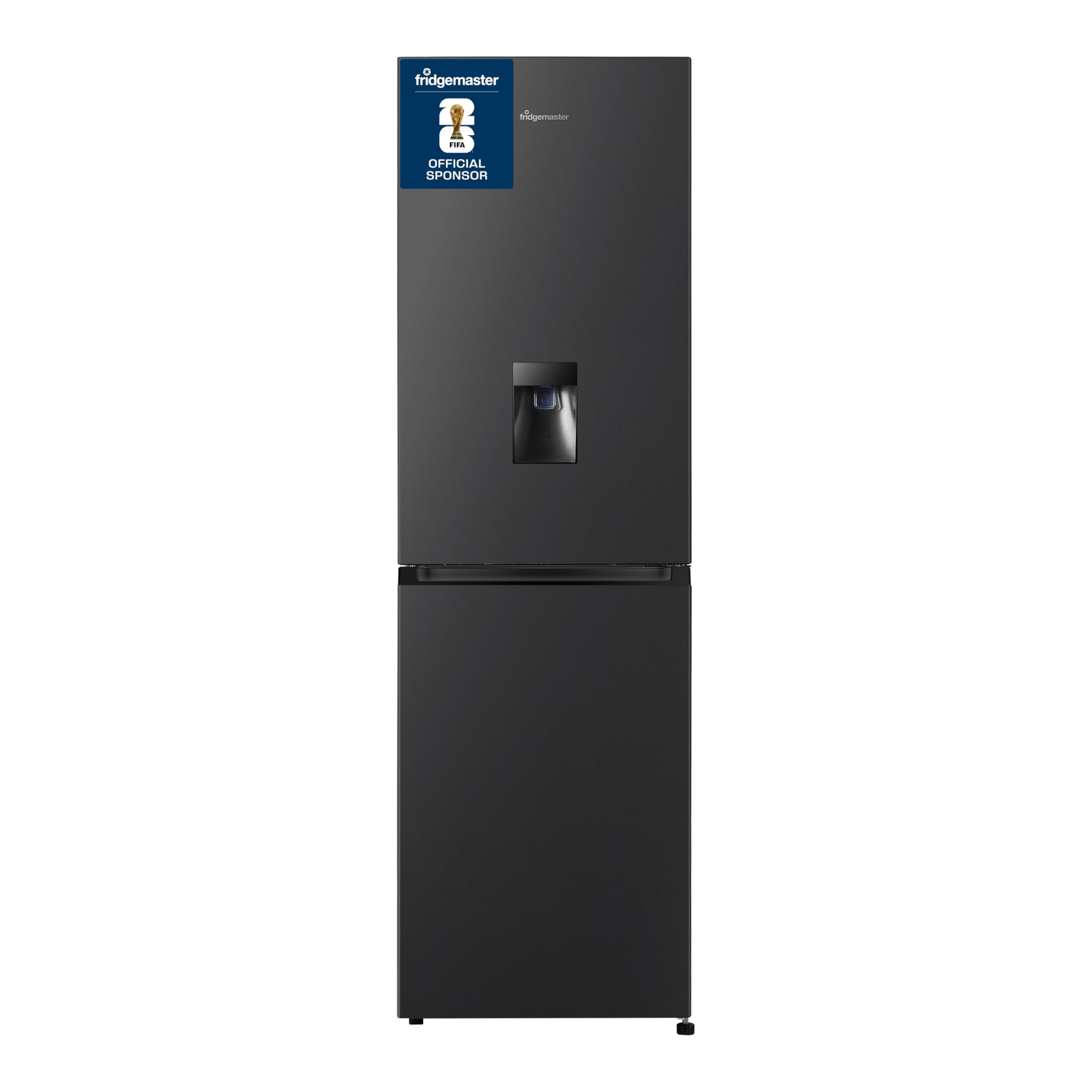 Fridgemaster MC55251DEB 256L 50/50 Fridge Freezer – Frost Free, Water Dispenser, LED, 4 Star, E Rated, Black