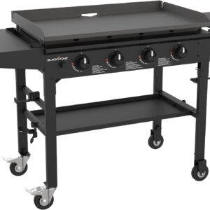 4 Burner Liquid Propane Outdoor Griddle Black