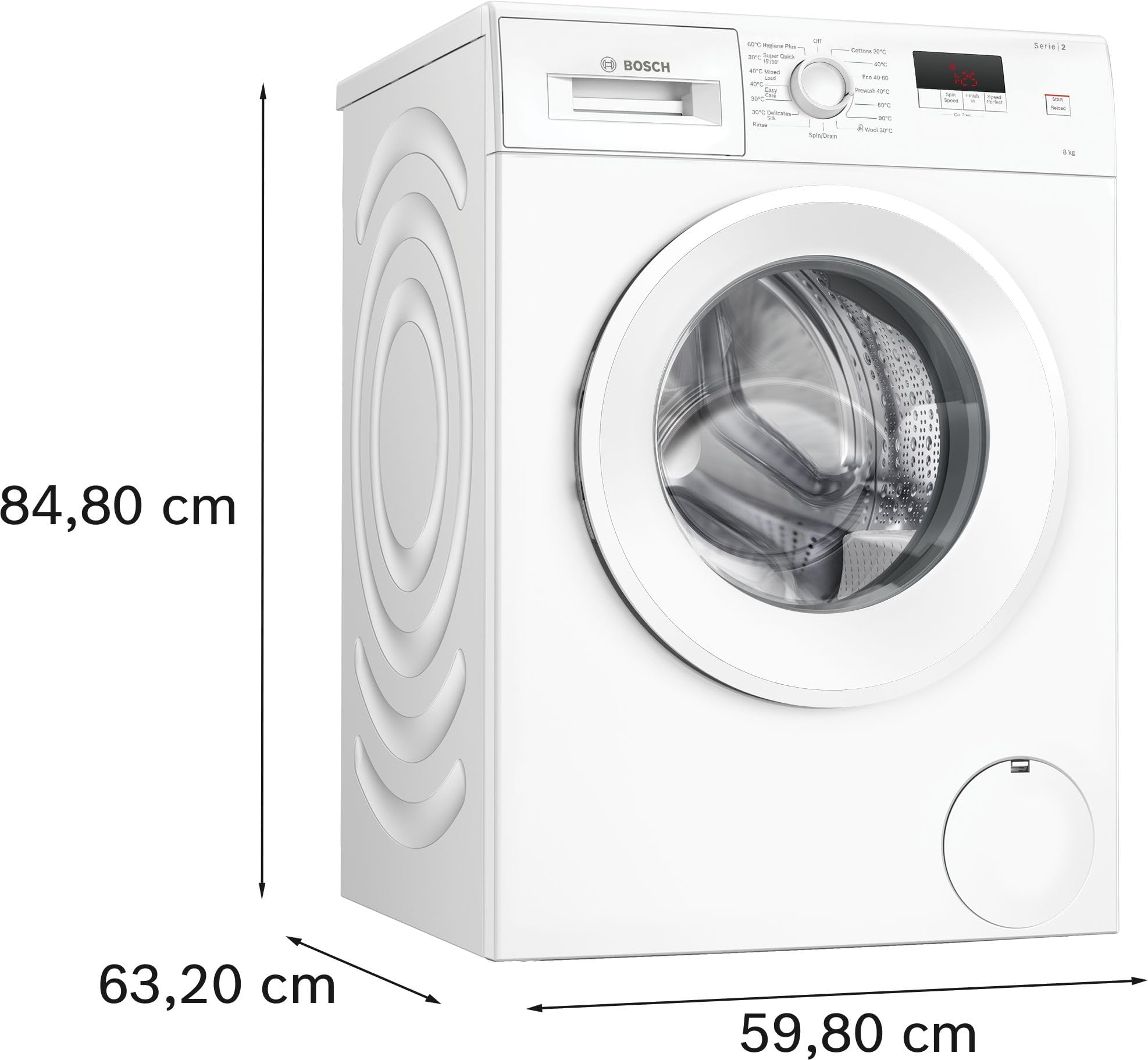 Bosch Series 2 WGE03408GB 8KG Washing Machine – 1400RPM, A Rated, White - Image 10