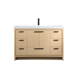 Lighting Wyatt 48" Free Standing Single Basin Vanity Set with Cabinet and Resin Vanity Top